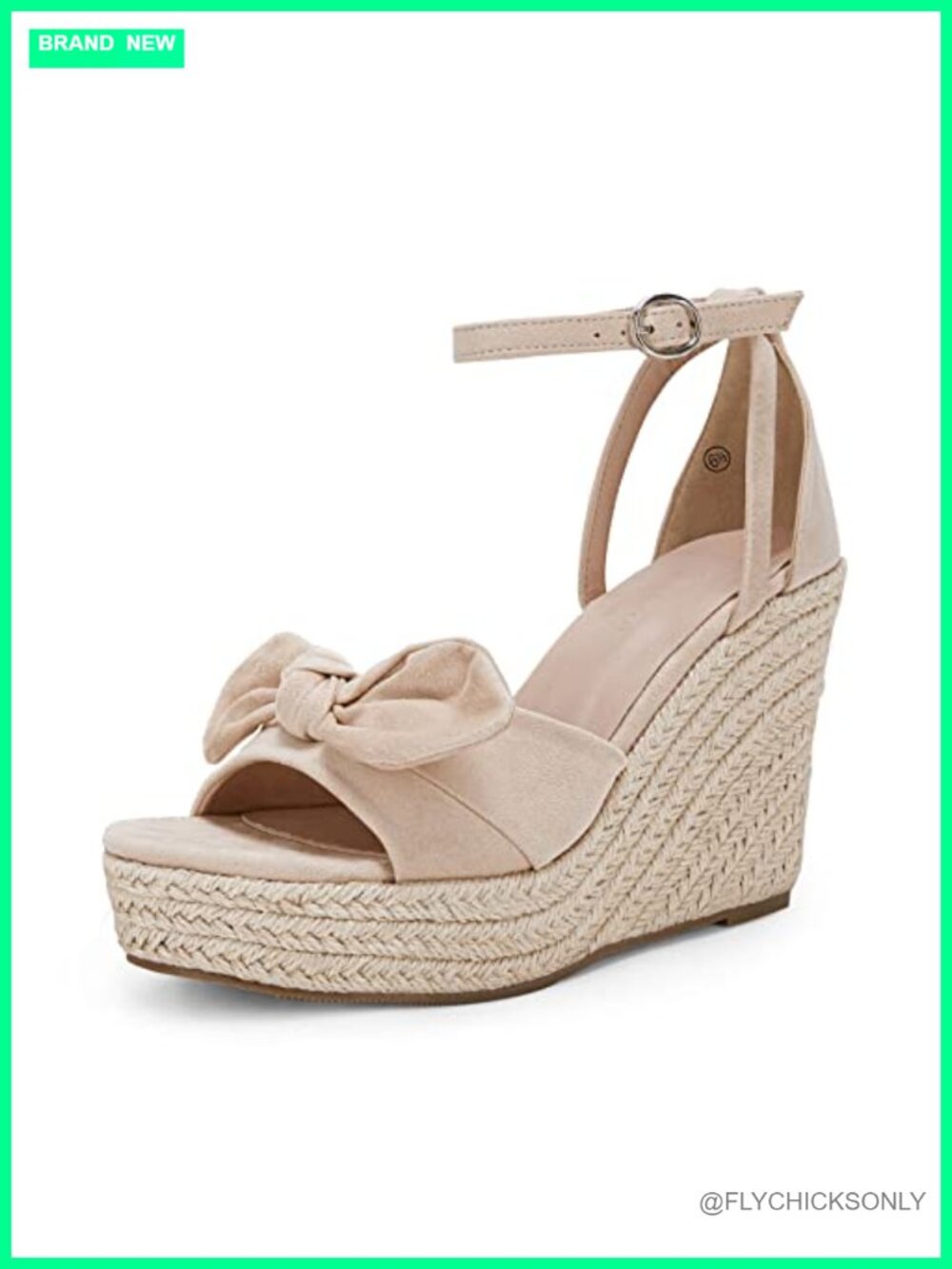 Rilista Womens Wedge Sandals Open Toe Faux Suede Ankle Strap Platform Sandals